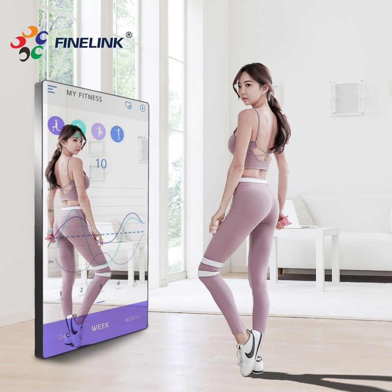 Display de parede de LCD exterior Publicidade Fitness Espelho de vidro Painel de toque para ginásio