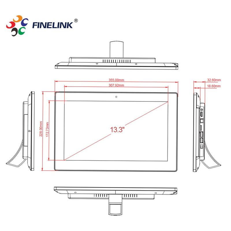 13.3 polegadas ODM LCD Panel Monitor Full HD Industrial touchscreen Display para jogos
