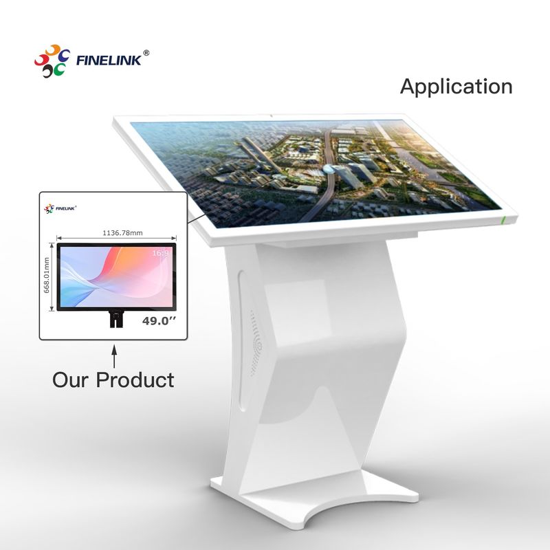 FINELINK OEM 32 43 49 55 65 75 86 polegadas Custom Touch Multi-touch USB/I2C/RS232 Interface Painel de toque grande Capacitivo