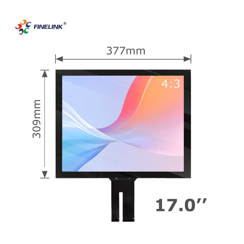 Painel de toque PCAP capacitivo de 17 polegadas para terminal bancário USB/I2C/interface de porta serial