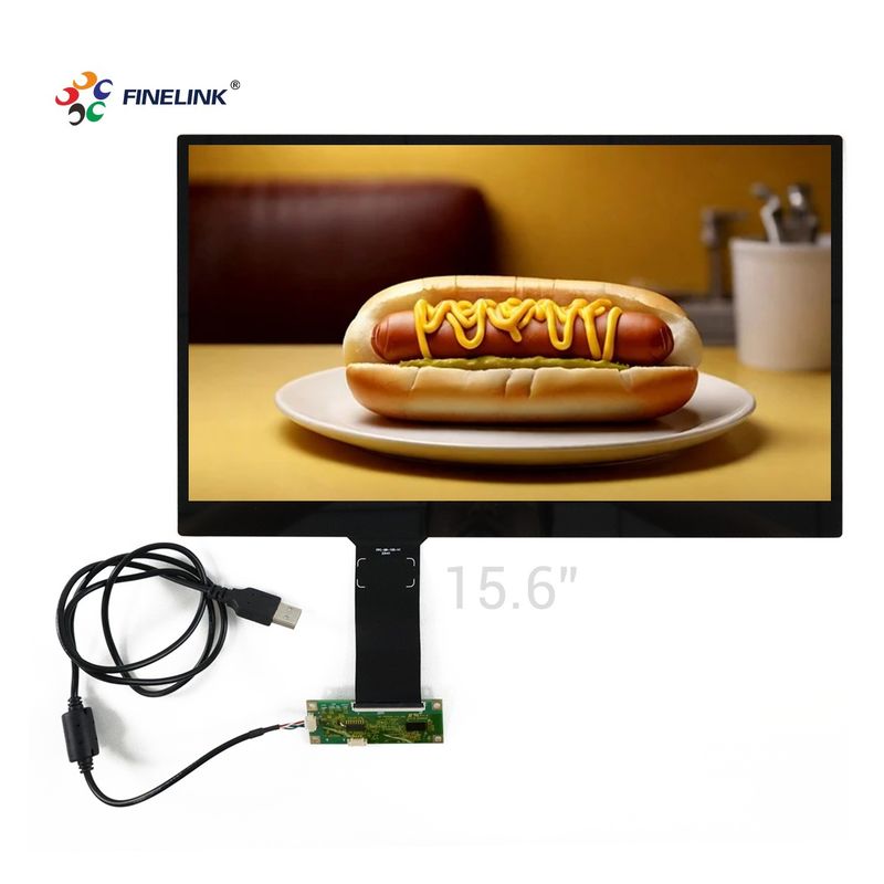 FINELINK OEM/ODM 15,6 polegadas Tela táctil PCAP personalizada com 350cd/m2 de brilho