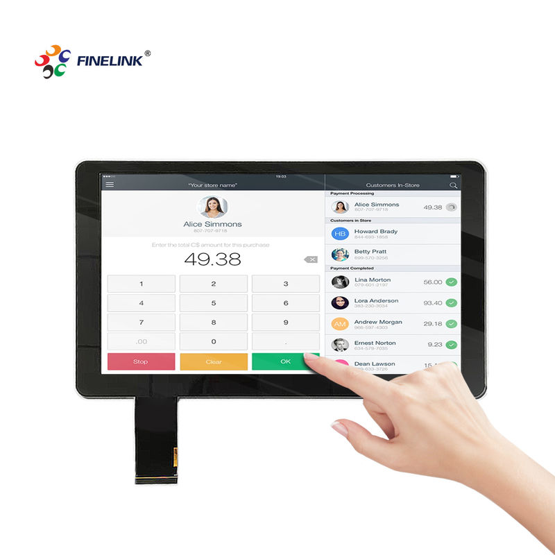 13.3 polegadas PCAP touch screen vidro vidro FPC estrutura IC para ecrãs de escritório