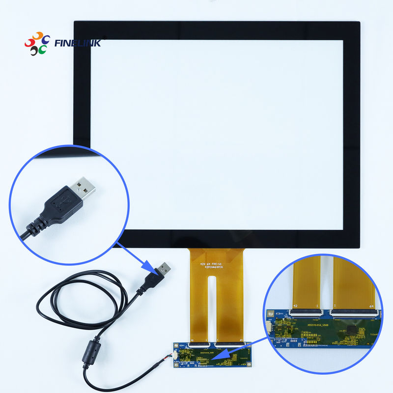 Sensor de vidro personalizado industrial de 15 polegadas USB EETI 10 pontos à prova de poeira Projeção de painel de tela sensível ao toque capacitivo