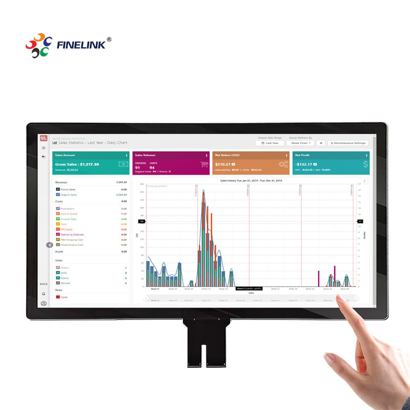 Grande painel de toque 43 polegadas PCAP G G para Business Fitness Mirror Solução EETI/ILIEK/SIS