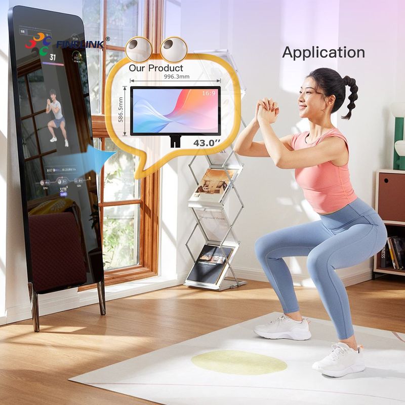 Grande painel de toque 43 polegadas PCAP G G para Business Fitness Mirror Solução EETI/ILIEK/SIS