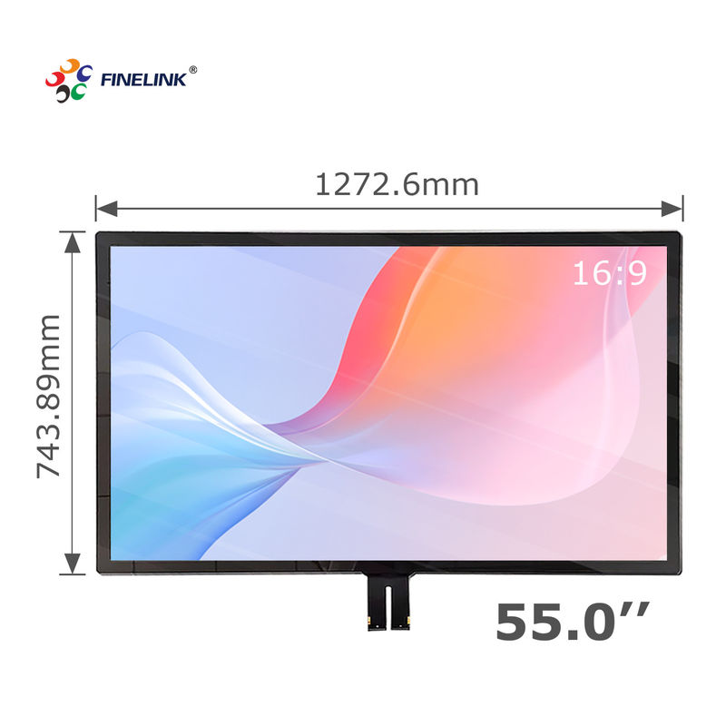 Painel de toque multiponto 55 polegadas com LCD grande e FPC IC de vidro de vidro