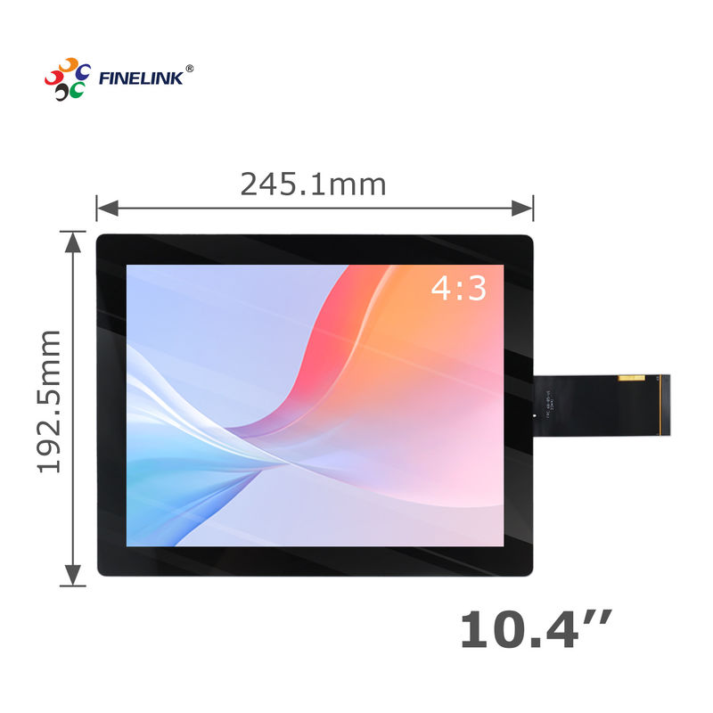 Painel de toque de vidro Pcap de 10,4 polegadas personalizável para interface IIC/USB à prova d'água do monitor