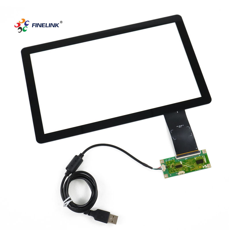 Painel de toque PCAP à prova d'água IP65 de tamanho personalizado com 10 pontos de toque USB/RS232/IIC