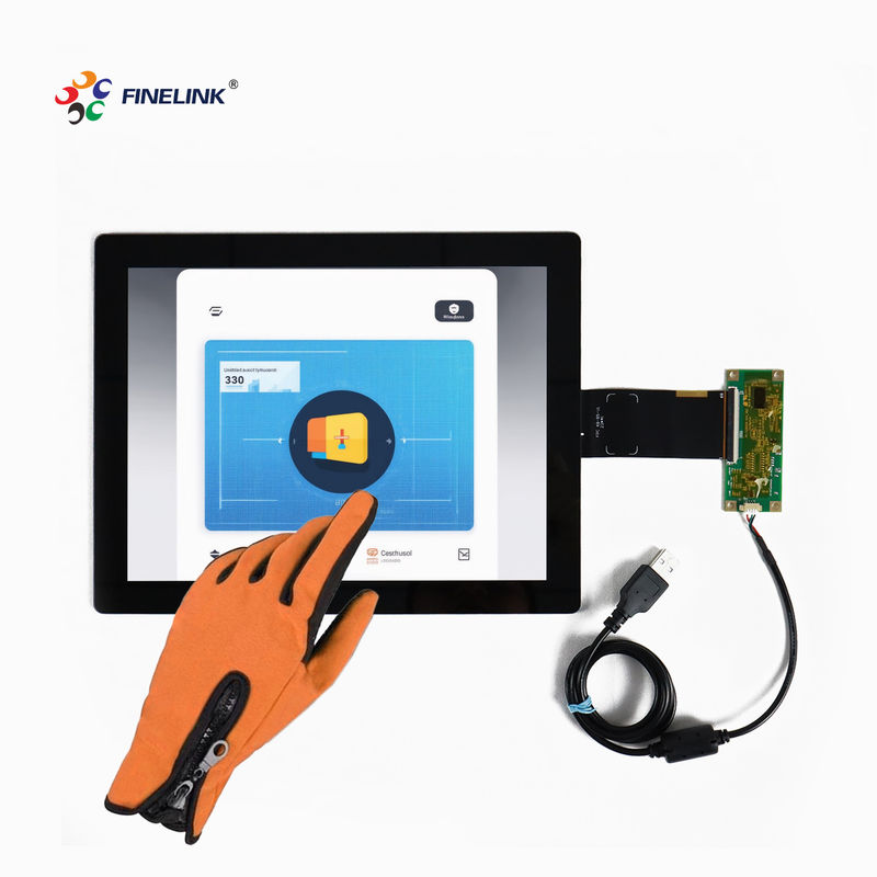 Componente de tela sensível ao toque da máquina POS Luvas de 10,4 polegadas Painel de tela sensível ao toque multi-toque capacitivo com controlador e USB